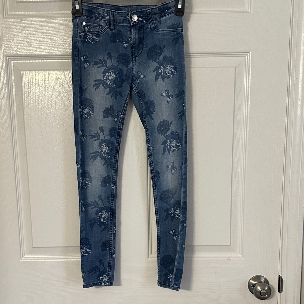 H&M Blue Floral Print Jeans